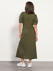 PixieGirl Petite Green Textured Midi Dress - Image 3 of 5