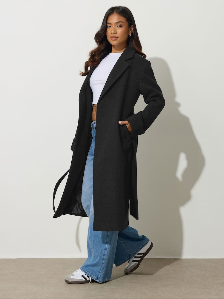 Preto - Casacos PixieGirl Petite Wrap Belted - Imagem 1 de 5