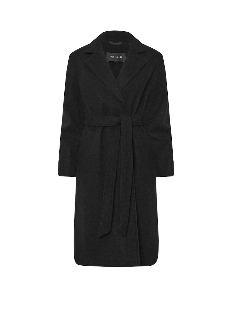 Preto - Casacos PixieGirl Petite Wrap Belted - Imagem 5 de 5