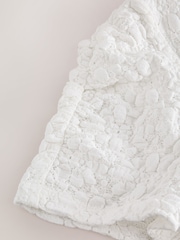 Ecru - Lace V-Neck Short Sleeve Waistcoat - Imaginea 10 din 10