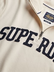 Superdry White Athletic Essentials Applique Half Zip Sweatshirt - Image 7 of 7