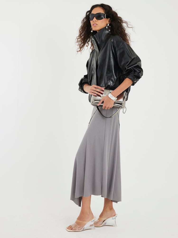 River Island Faux Leather Funnel Neck Jacket - Imagen 2 de 4