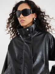 River Island Faux Leather Funnel Neck Jacket - Imagen 4 de 4