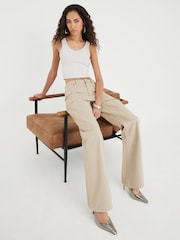 River Island Brown High Rise Diamante Loose Wide Leg Jeans - Image 3 of 4