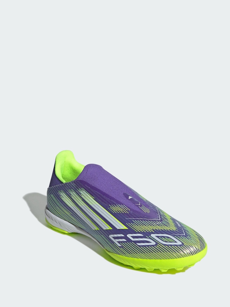 adidas Purple F50 League Laceless Turf Boots - Image 1 of 4