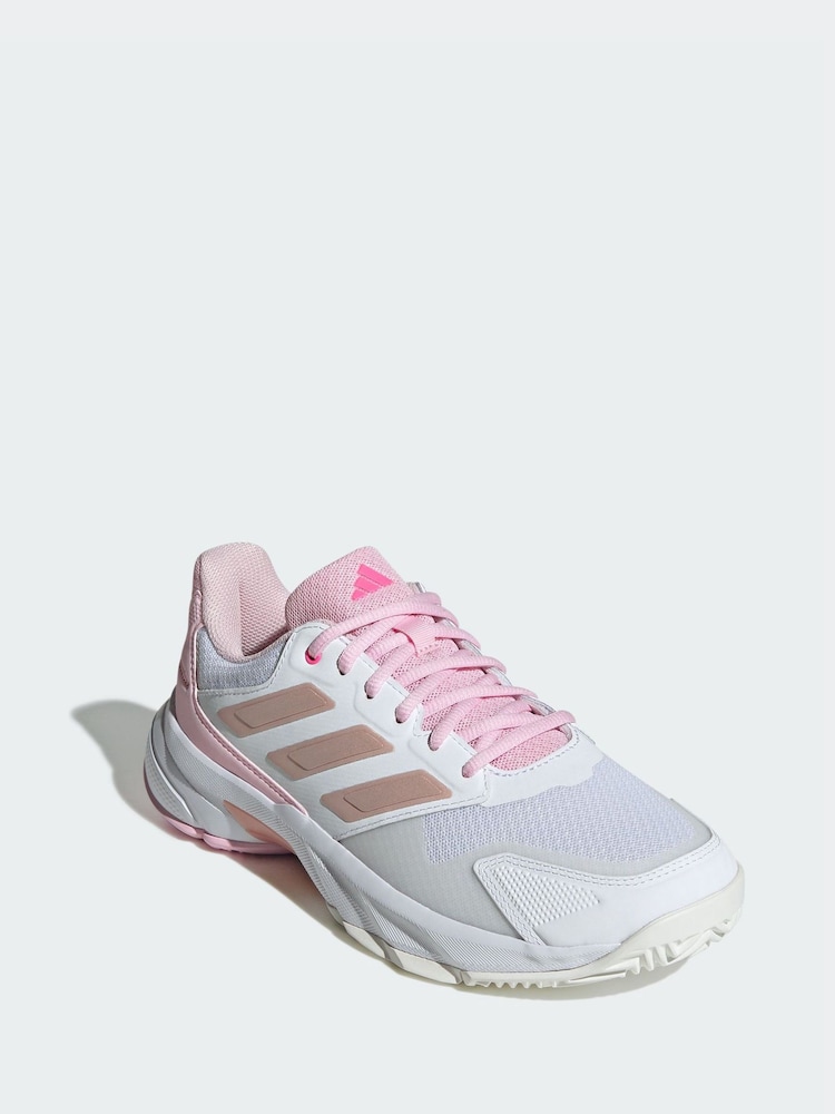 adidas White Courtjam Control 3 Tennis Shoes - Image 1 of 4