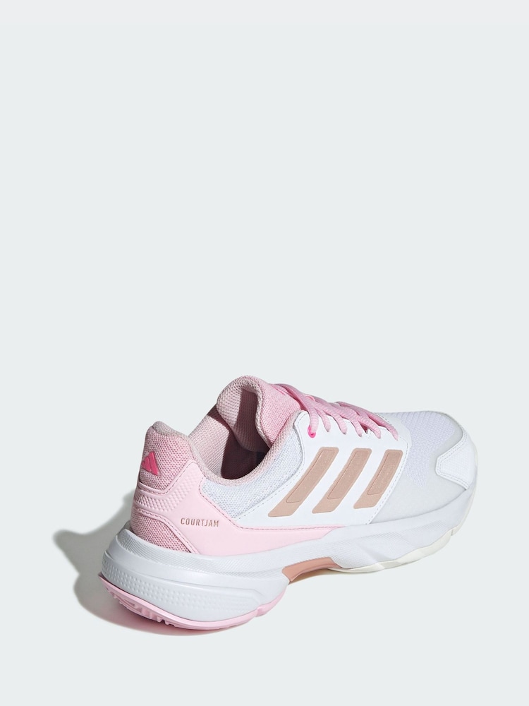 adidas White Courtjam Control 3 Tennis Shoes - Image 2 of 4