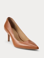 Lauren Ralph Lauren Brown Lanette Leather Pumps - Image 2 of 4