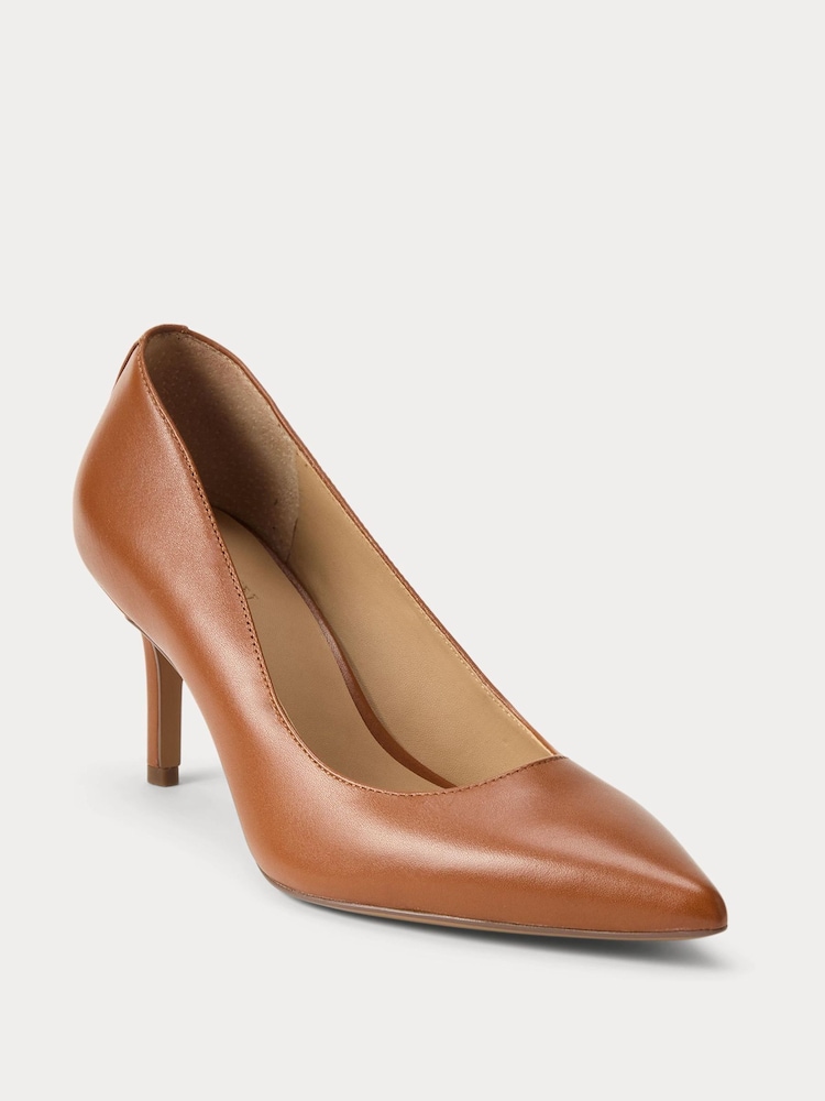 Lauren Ralph Lauren Brown Lanette Leather Pumps - Image 2 of 4