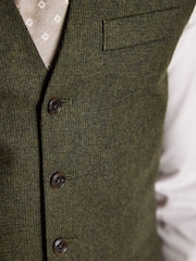 Joules Green Wool Blend Waistcoat - Image 5 of 7