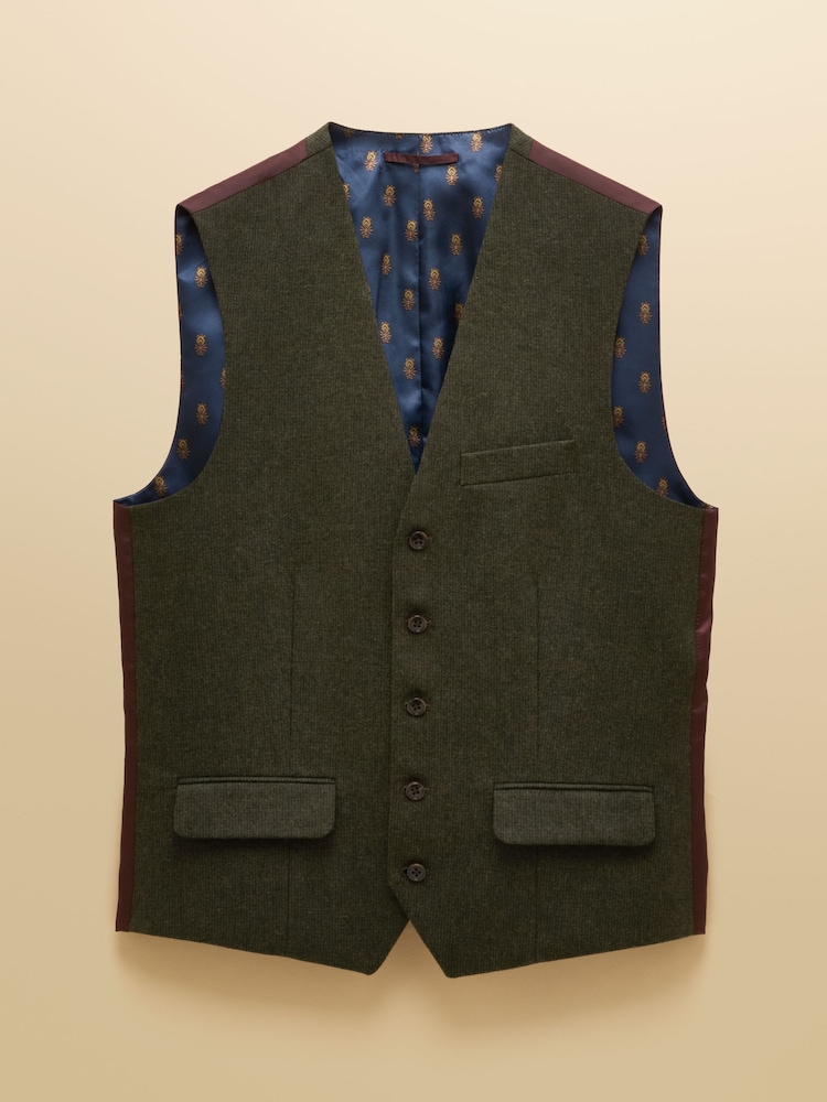 Joules Green Wool Blend Waistcoat - Image 7 of 7
