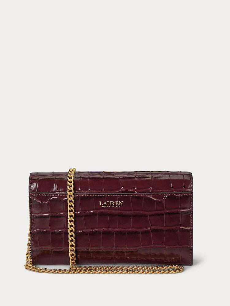 Lauren Ralph Lauren Red Adair Glossy Croc Embossed Crossbody Clutch Bag - Image 2 of 5 Lauren Ralph Lauren Red Adair Glossy Croc Embossed Crossbody Clutch Bag - Image 2 of 5