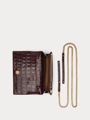 Roșu - Lauren Ralph Lauren Adair Glossy Croc Embossed Crossbody Clutch Bag - Imaginea 4 din 5