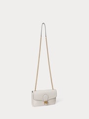 Lauren Ralph Lauren White Bradley Pebbled Leather Cross-Body Bag - Image 4 of 5