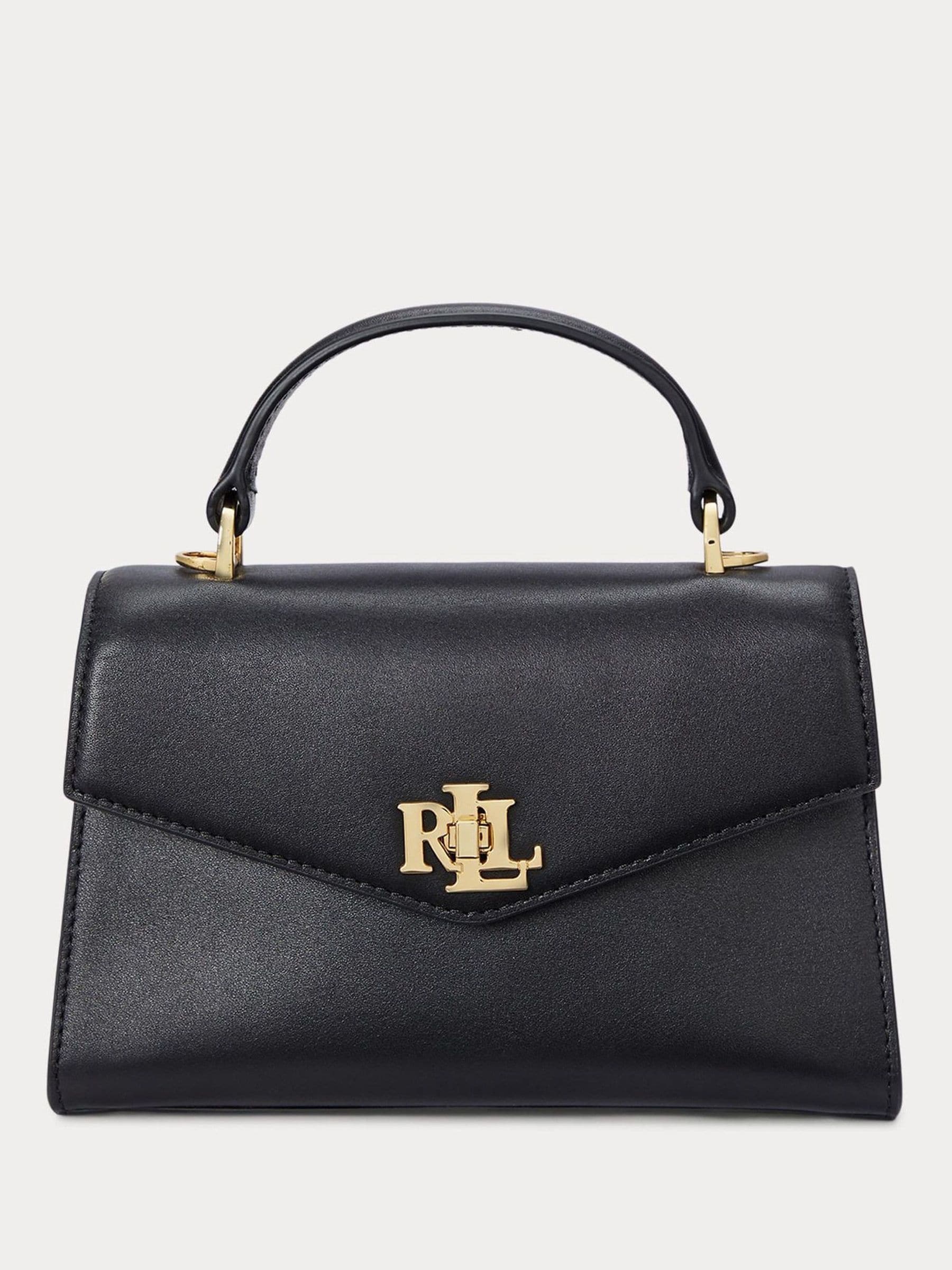Buy Lauren Ralph Lauren Black Farrah Top Handle Leather Satchel