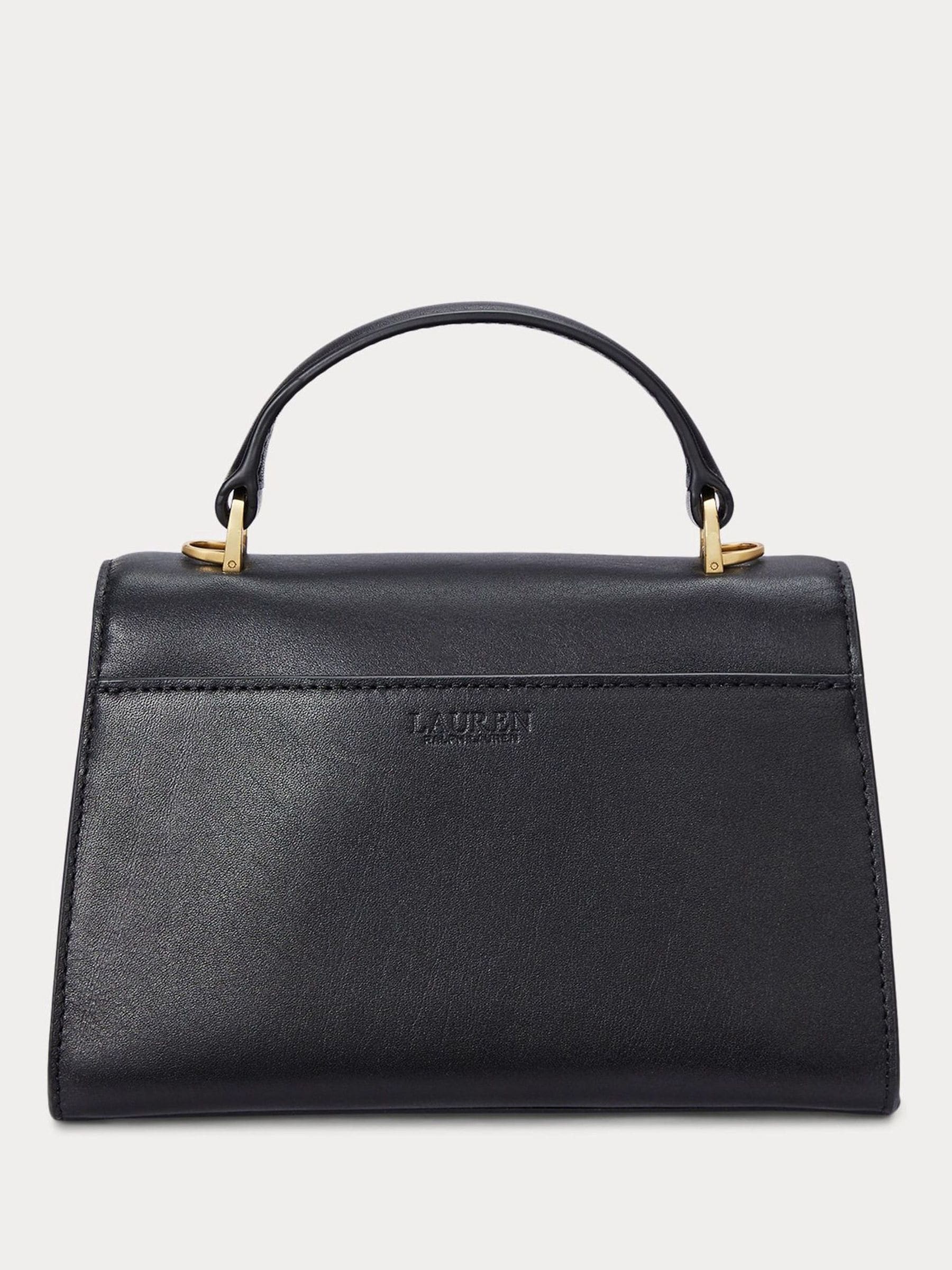 Buy Lauren Ralph Lauren Black Farrah Top Handle Leather Satchel