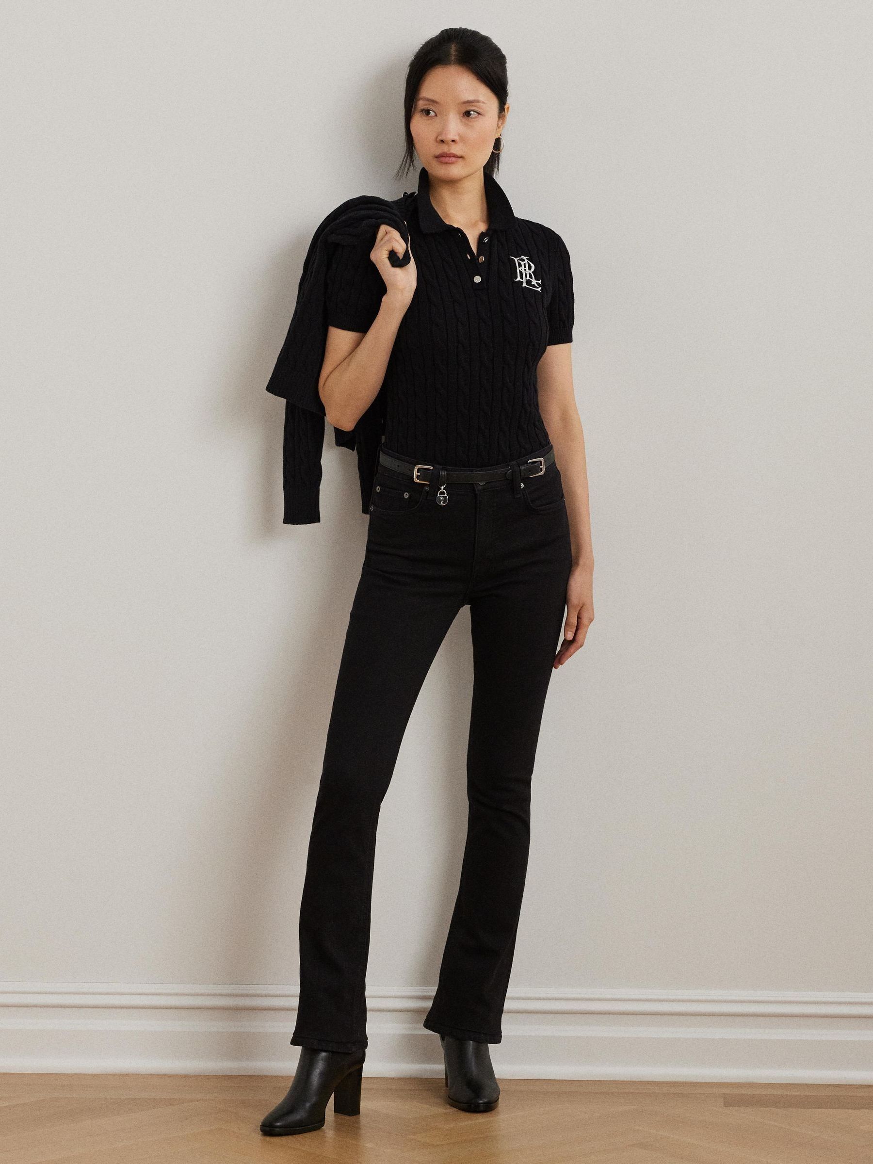 Buy Lauren Ralph Lauren Black Montiva Cable Knit Cotton