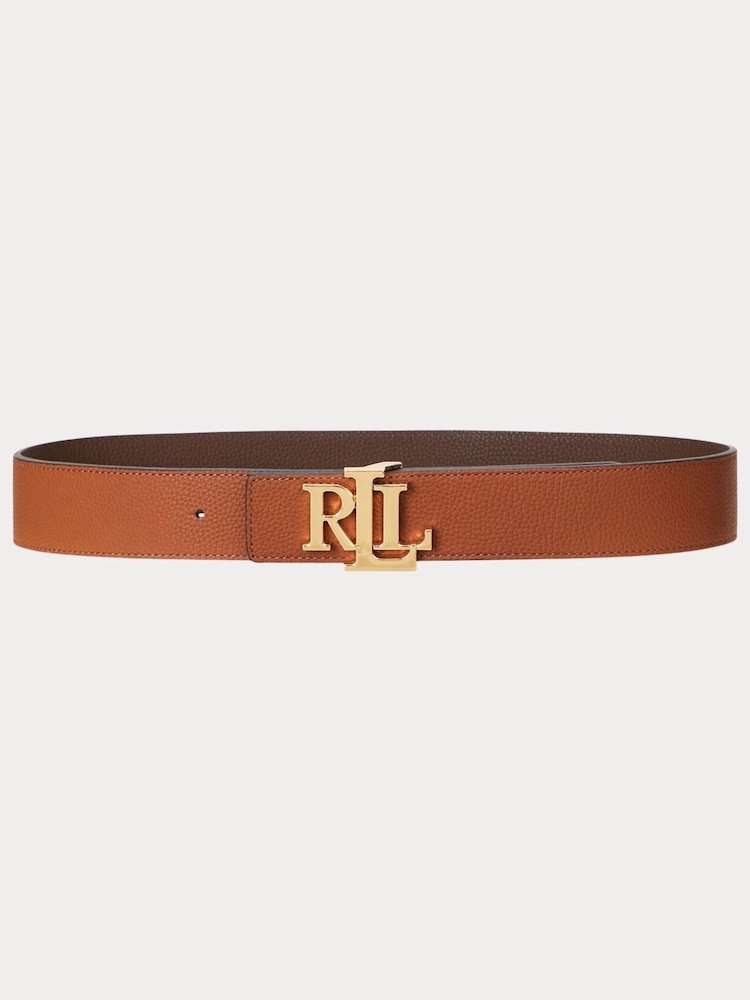 Lauren Ralph Lauren Brown Leather Wide Reversible Belt - Image 1 of 3 Lauren Ralph Lauren Brown Leather Wide Reversible Belt - Image 1 of 3