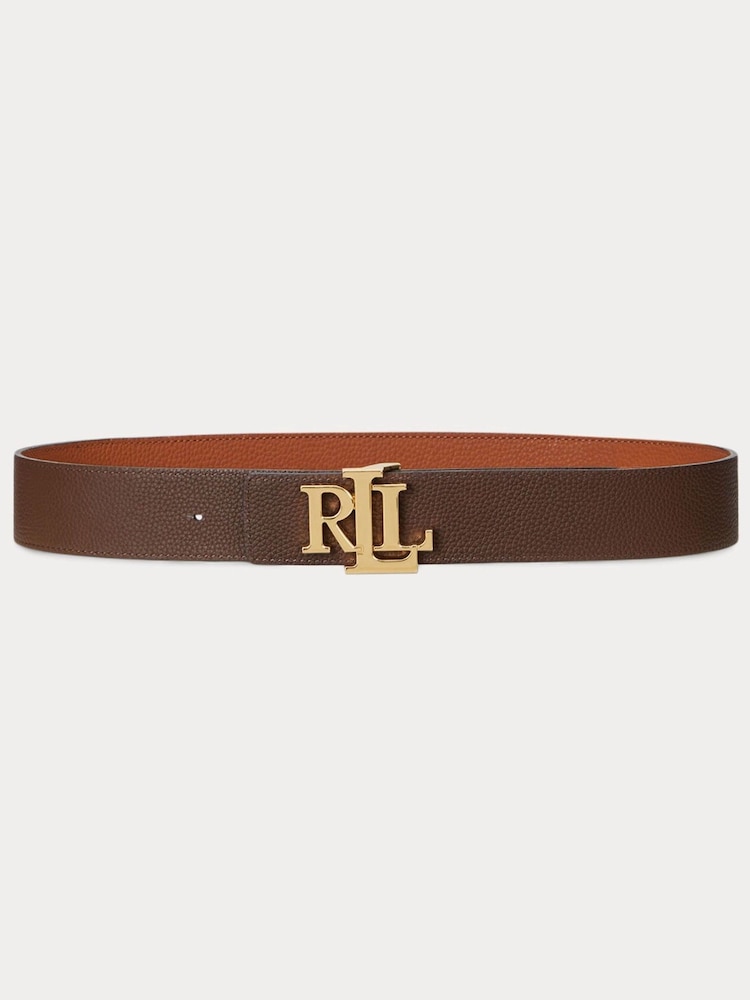Lauren Ralph Lauren Brown Leather Wide Reversible Belt - Image 2 of 3 Lauren Ralph Lauren Brown Leather Wide Reversible Belt - Image 2 of 3