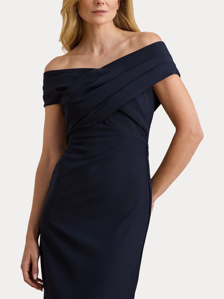 Buy Lauren Ralph Lauren Blue Irene Off-The-Shoulder Gown from Next USA