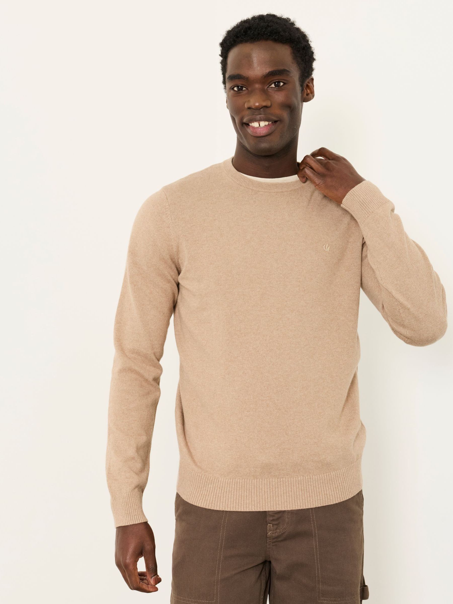 Fat Face Men's Jumper - Cotton/Cashmere Blend - Crew Neck