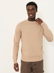 FatFace Rye Natural Crew Neck Knitted Jumper - Image 1 of 6