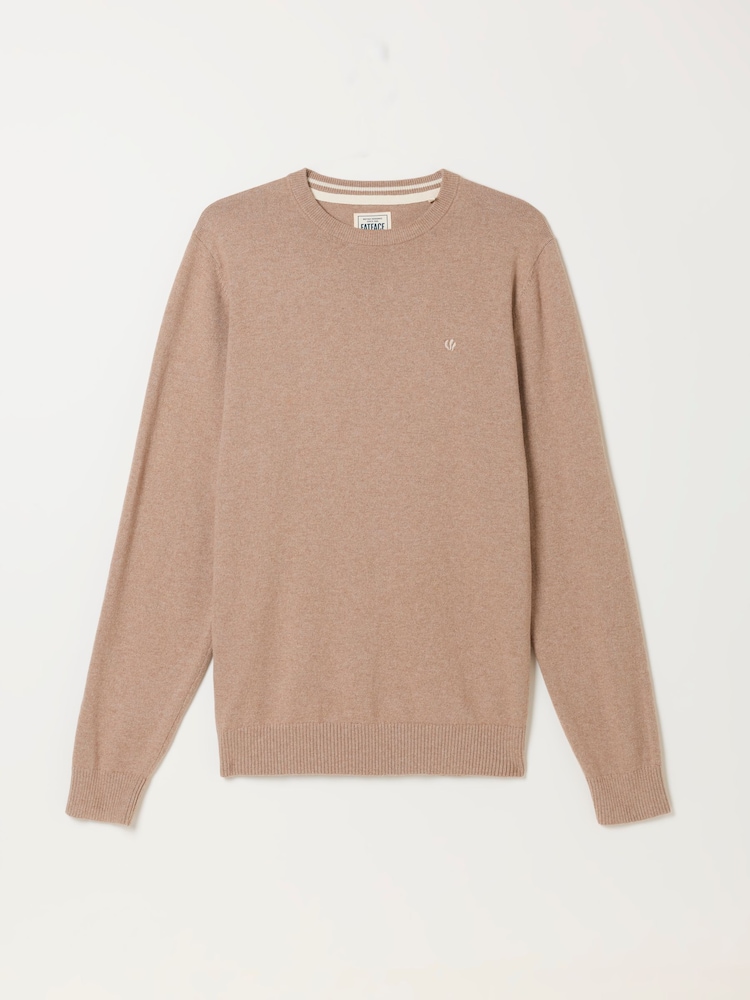 FatFace Rye Natural Crew Neck Knitted Jumper - Image 6 of 6