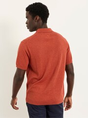 FatFace Rye Burnt Orange Knitted Polo Shirt - Image 2 of 4