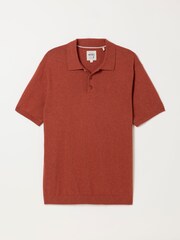 FatFace Rye Burnt Orange Knitted Polo Shirt - Image 4 of 4
