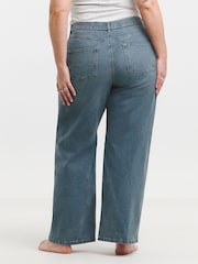 Azul - Simply Be 24/7 Stretch Wide Leg Jeans - Imagen 2 de 4