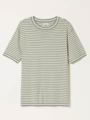 FatFace Rye Dusky Green Stripe Knitted T Shirt - Image 7 of 7