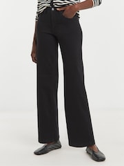 JD Williams Black 24/7 Wide Leg Jeans - Image 2 of 4