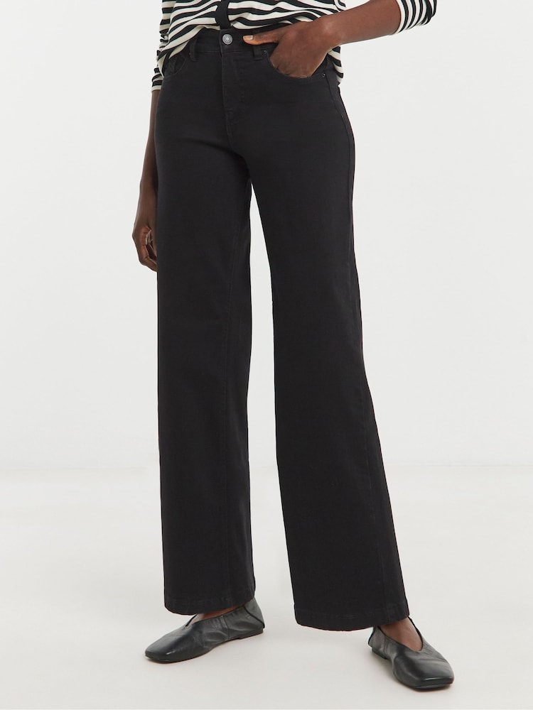 JD Williams Black 24/7 Wide Leg Jeans - Image 2 of 4 JD Williams Black 24/7 Wide Leg Jeans - Image 2 of 4
