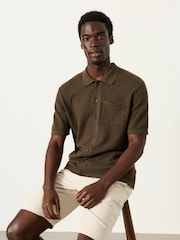 FatFace Portloe Khaki Green Knitted Shirt - Image 2 of 7