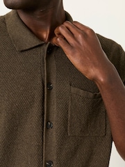 FatFace Portloe Khaki Green Knitted Shirt - Image 5 of 7