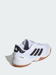 adidas White Ligra 8 Indoor Shoes - Image 2 of 4