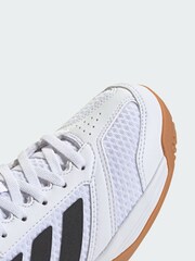 adidas White Ligra 8 Indoor Shoes - Image 3 of 4