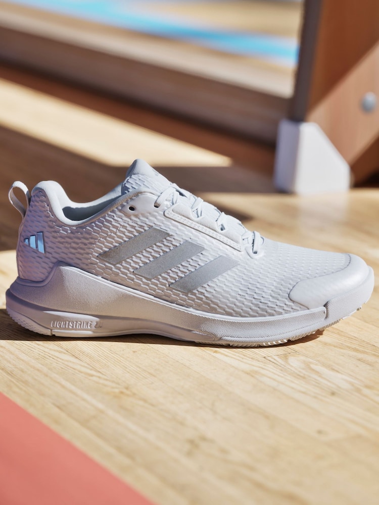 adidas White Novaflight 2 Indoor Shoes - Image 2 of 11