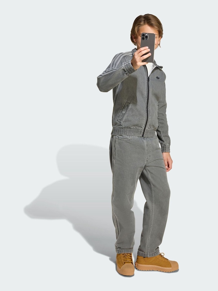 adidas Originals Grey Firebird Track Top Denim - Image 1 of 4 adidas Originals Grey Firebird Track Top Denim - Image 1 of 4