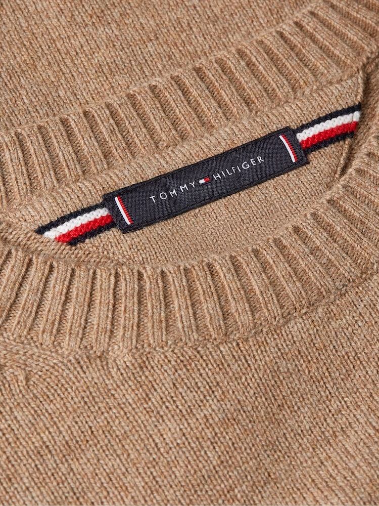 Tommy Hilfiger Green Pure Lambswool Crew Neck Jumper - Image 6 of 6 Tommy Hilfiger Green Pure Lambswool Crew Neck Jumper - Image 6 of 6