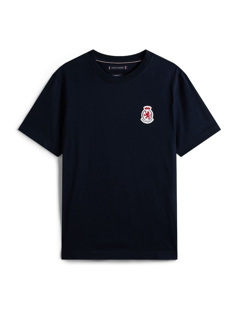 Tommy Hilfiger Blue Rubberised Crest Jersey T-Shirt - Image 5 of 5 Tommy Hilfiger Blue Rubberised Crest Jersey T-Shirt - Image 5 of 5