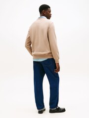 Tommy Hilfiger Brown Arch Logo Terry Crew Neck Sweatshirt - Image 2 of 5