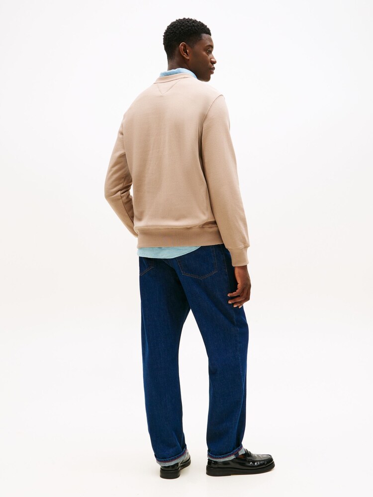 Tommy Hilfiger Brown Arch Logo Terry Crew Neck Sweatshirt - Image 2 of 5