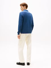 Tommy Hilfiger Blue 1985 Regular Fit Pique Long Sleeve Polo Shirt - Image 2 of 7