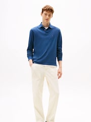 Tommy Hilfiger Blue 1985 Regular Fit Pique Long Sleeve Polo Shirt - Image 3 of 7