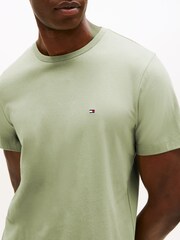 Tommy Hilfiger Green Flag Embroidery Crew Neck T-Shirt - Image 4 of 5