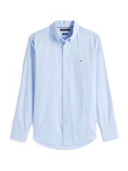Tommy Hilfiger Blue Slim Fit Yarn Dyed Dobby Shirt - Image 5 of 5