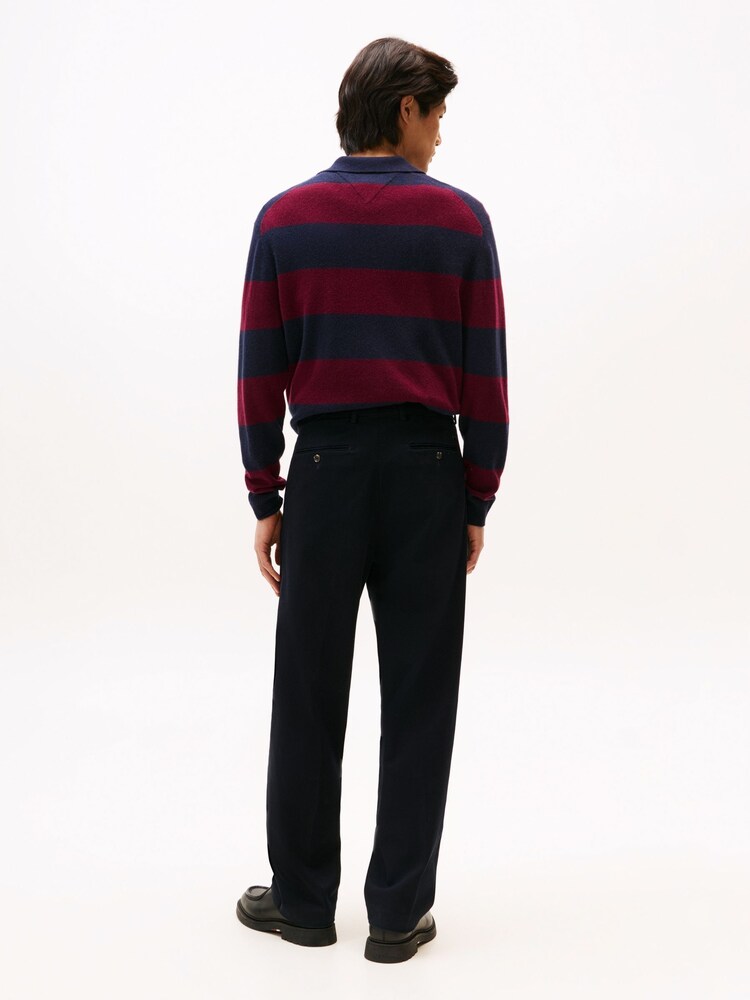 Tommy Hilfiger Blue Smart Casual Relaxed Pressed Crease Trousers - Image 1 of 5 Tommy Hilfiger Blue Smart Casual Relaxed Pressed Crease Trousers - Image 1 of 5
