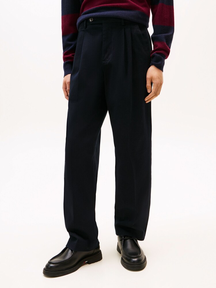 Tommy Hilfiger Blue Smart Casual Relaxed Pressed Crease Trousers - Image 5 of 5 Tommy Hilfiger Blue Smart Casual Relaxed Pressed Crease Trousers - Image 5 of 5