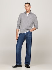 Tommy Hilfiger Grey Cable Knit Half Zip Jumper - Image 2 of 6